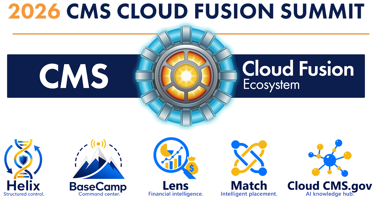 CMS graphic of fusion ecosystem highlighting helix, basecamp, lease, match and CCG